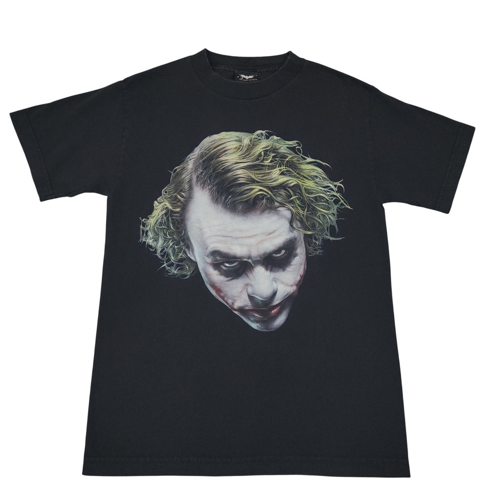 Vintage 2008 The Dark Knight Batman T Shirt Mens S Black Joker Big Face Movie